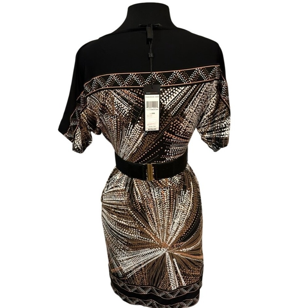 BCBGMAXAZRIA‎ Belted Dress Nubuck Combo XXS